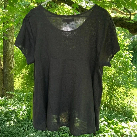 Flax Charcoal Gray Linen Too Hi-Li Hem Size Medium EUC - Picture 5 of 7